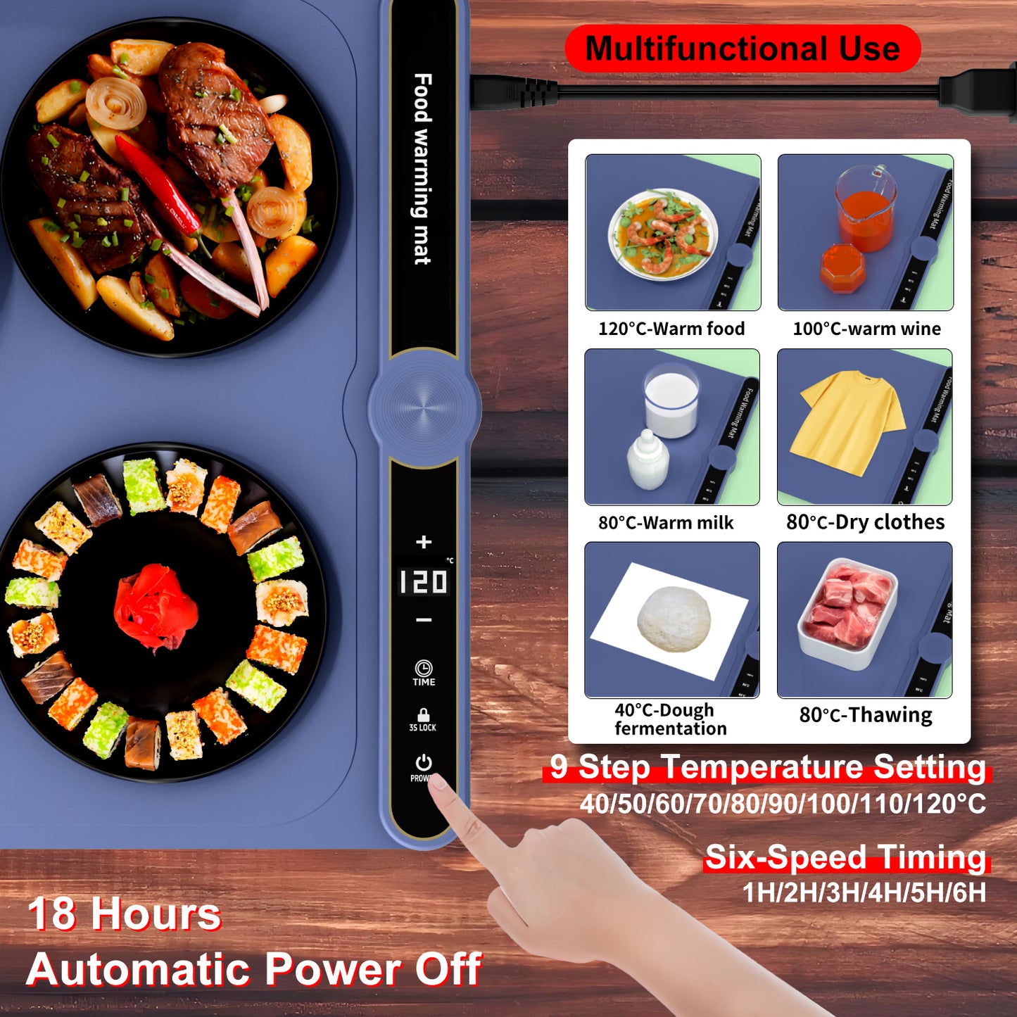 Food Warming  Silicone Mat Electric Warmer Tray