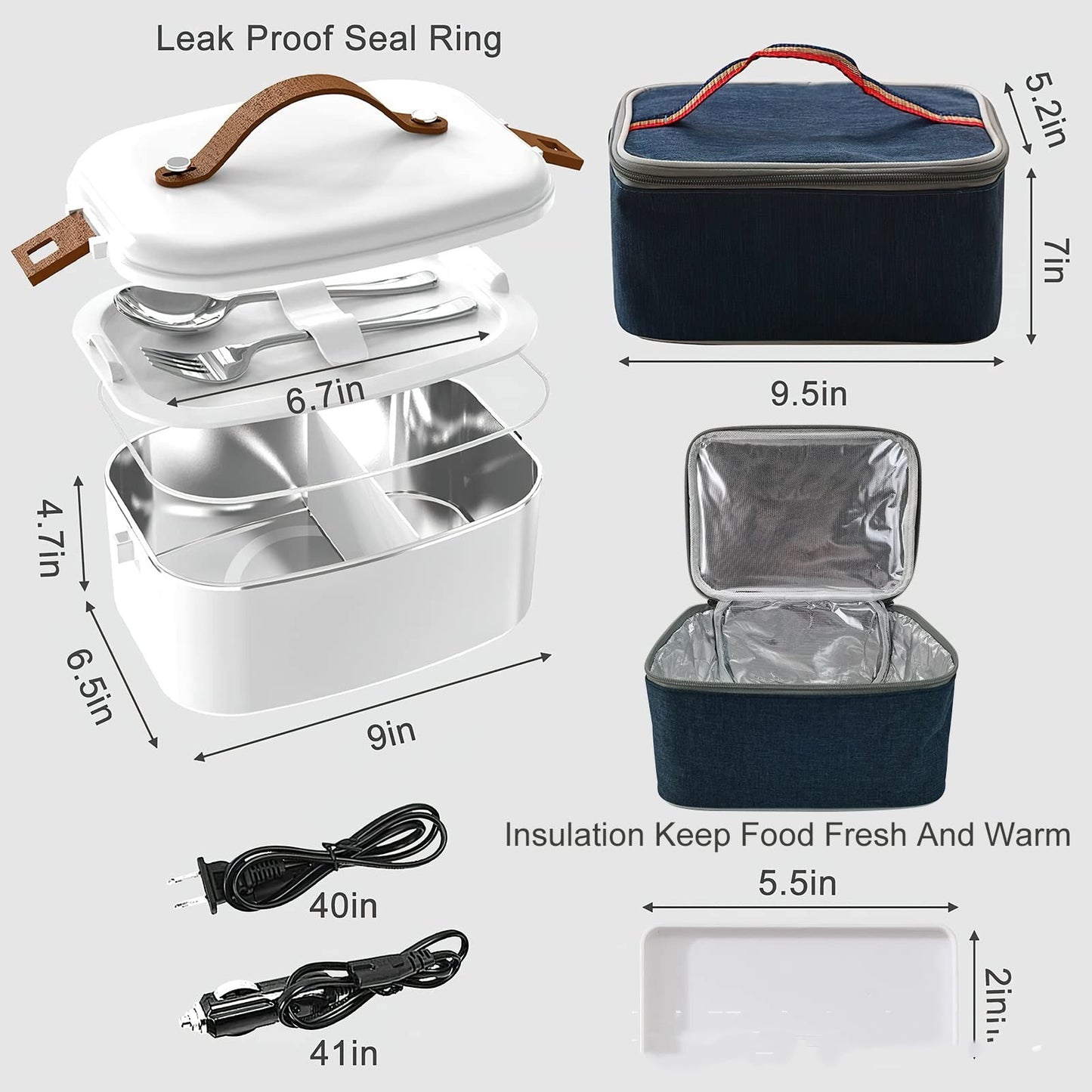 Stainless Steel Car Lunch Warmer Box